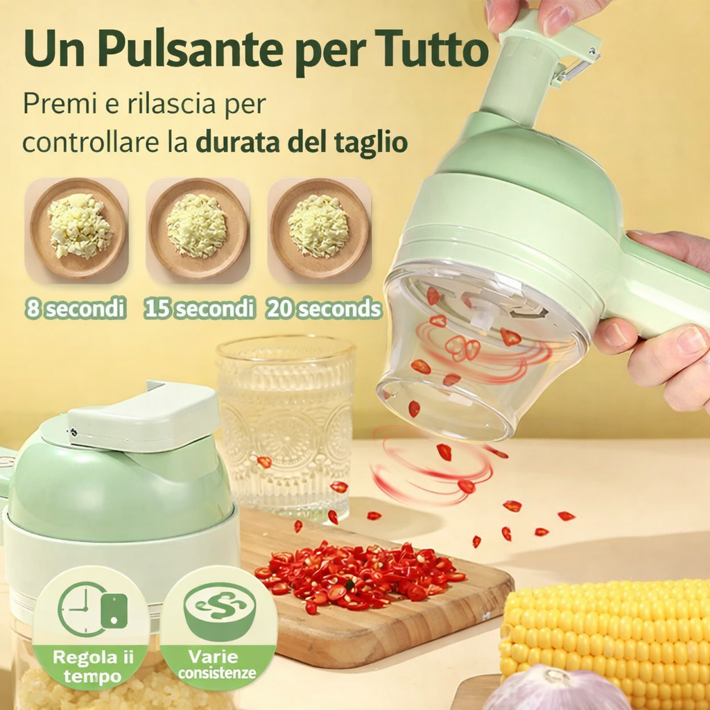 ChefPocket 4in1 – Mini Robot da Cucina Ricaricabile Senza Fili